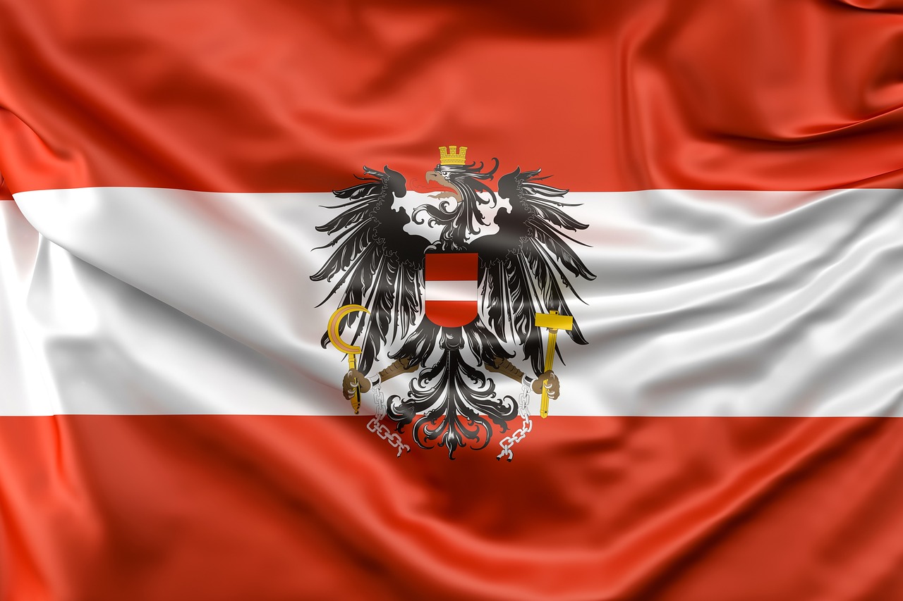 flag, austria, eagle, flag of austria, windy, sign, ripple, national, silk, nation, waving, europe, austrian, red, european, banner, satin, symbolic, horizontal, eu, country, 3d, symbol, austria, austria, austria, austria, austria, silk